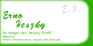 erno heszky business card